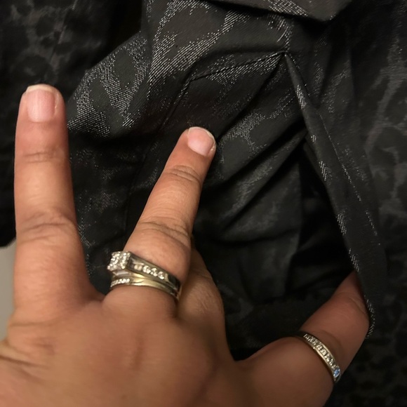 Sandro Sportswear jacket - gray/black leopard print double breasted blazer - Picture 7 of 9